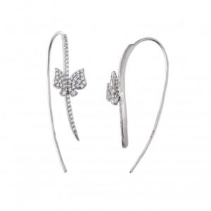 boucles-d-oreilles-en-argent-925-rhodie motif papillon Orligne Genève 195A0060PAS