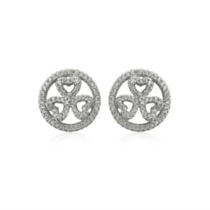 Boucles d’oreilles, Marylin, en argent rhodié 925/1000, serties de cubics zirconiums. Orligne Genève E1033WWKHA