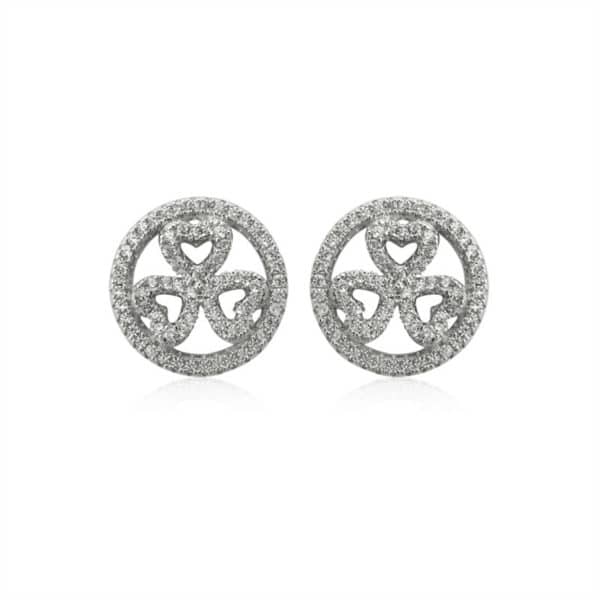 Boucles d’oreilles, Marylin, en argent rhodié 925/1000, serties de cubics zirconiums. Orligne Genève E1033WWKHA