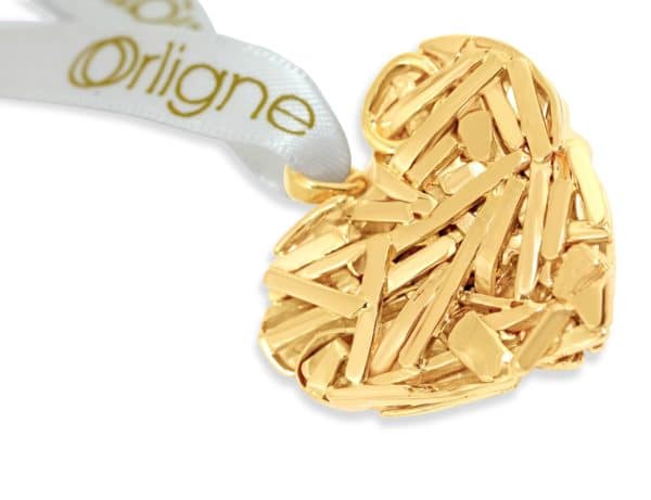 Pendentif Compression Coeur Or 18K Recyclé Création Orligne Genève Swissmade