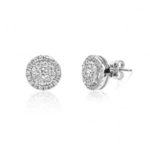 Boucles d’oreilles Marylin en argent 925/1000 rhodié, serties de cubics zirconiums. Orligne Genève EAR12WW KHA-1-1