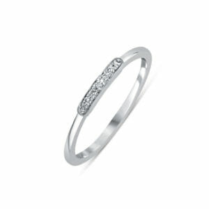 Bague Iris en or blanc 750/1000, avec 7 diamants Orligne Genève R3654WG-IND