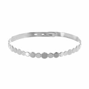 Bracelet rigide Sophia en argent 925/1000 avec pastilles plates. Orligne Genève 5090-ENO-1