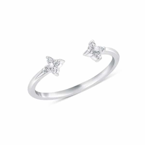 Bague en argent 925 doré sertie de cubics zirconium Orligne Genève RIN-YOU-ME-FAI-W AQU